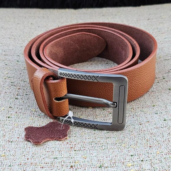 Handmade Waistband Brown Genuine Leather Belt Pin Buckle Belt Size 41-42 in NEW - Picture 5 of 11